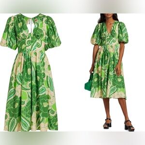 Farm Rio Tropical Groove Bustier Floral Midi-Dress